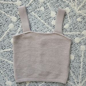 Hollister tan ribbed crop top